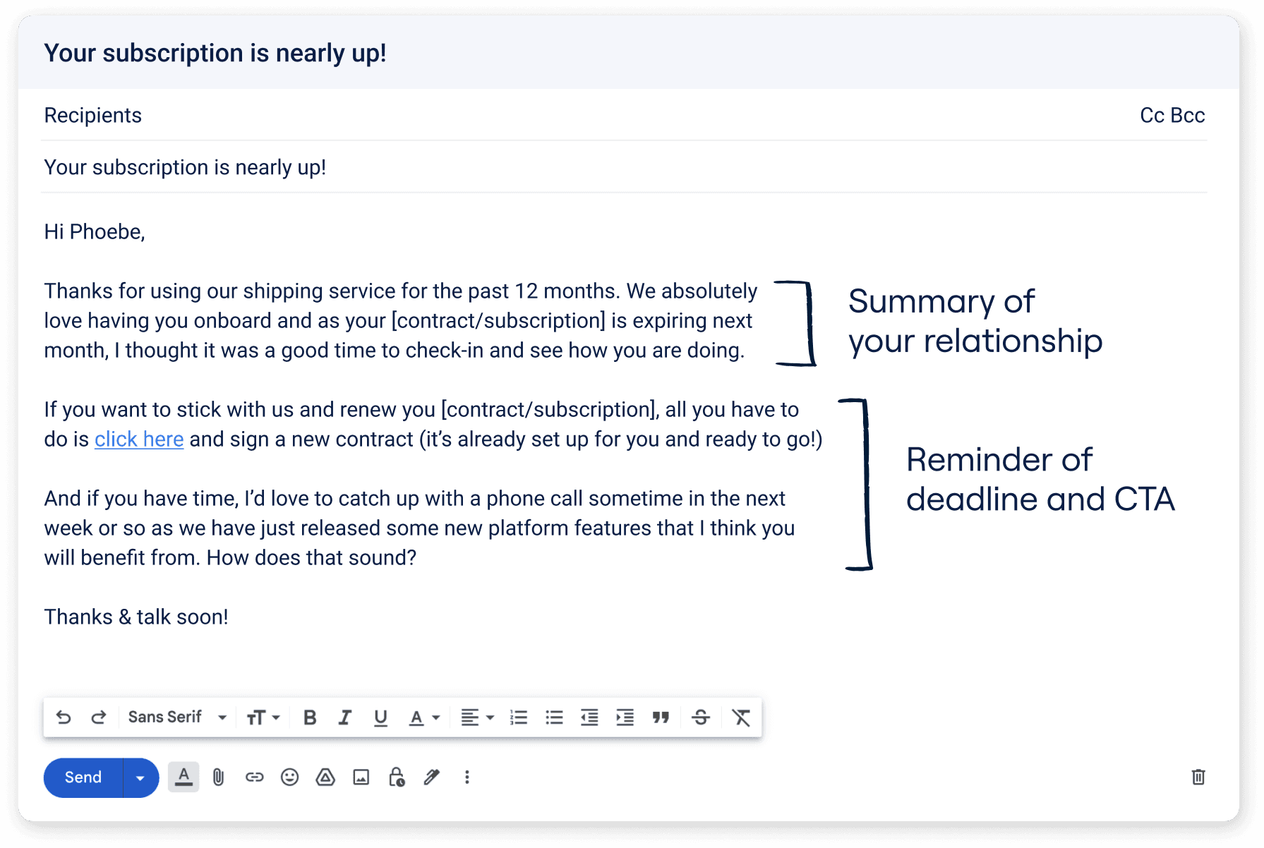 assignment reminder email