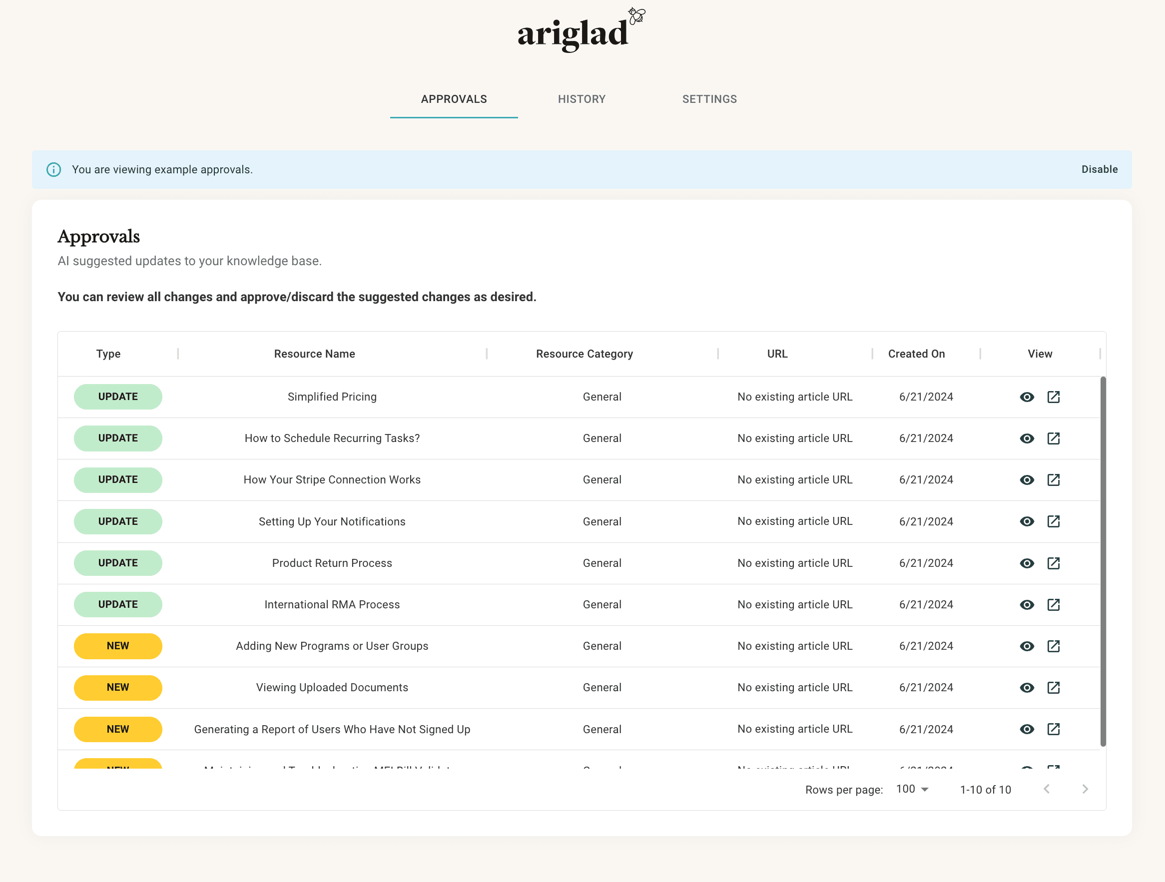 Screenshot of Ariglad