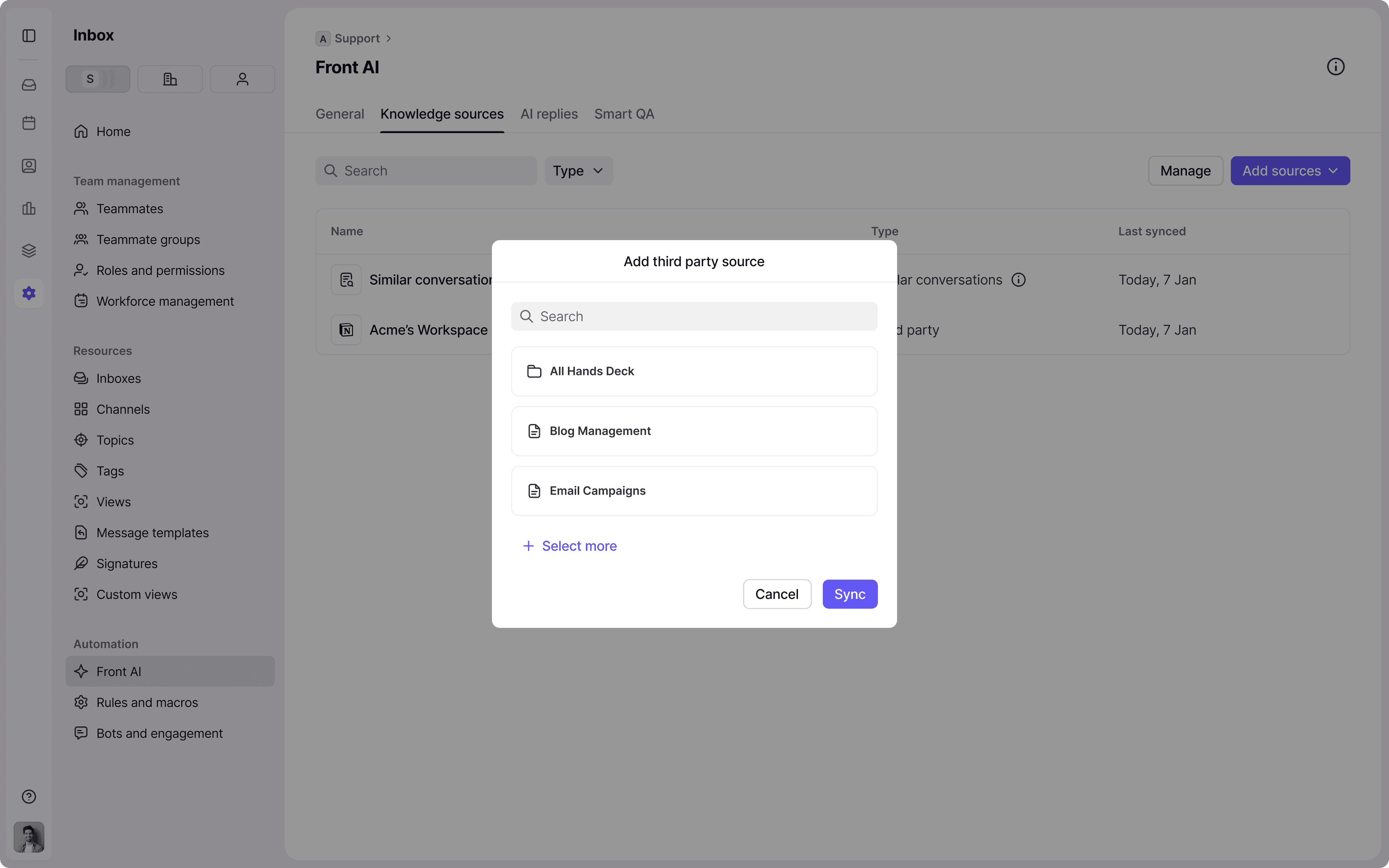 Screenshot of Confluence