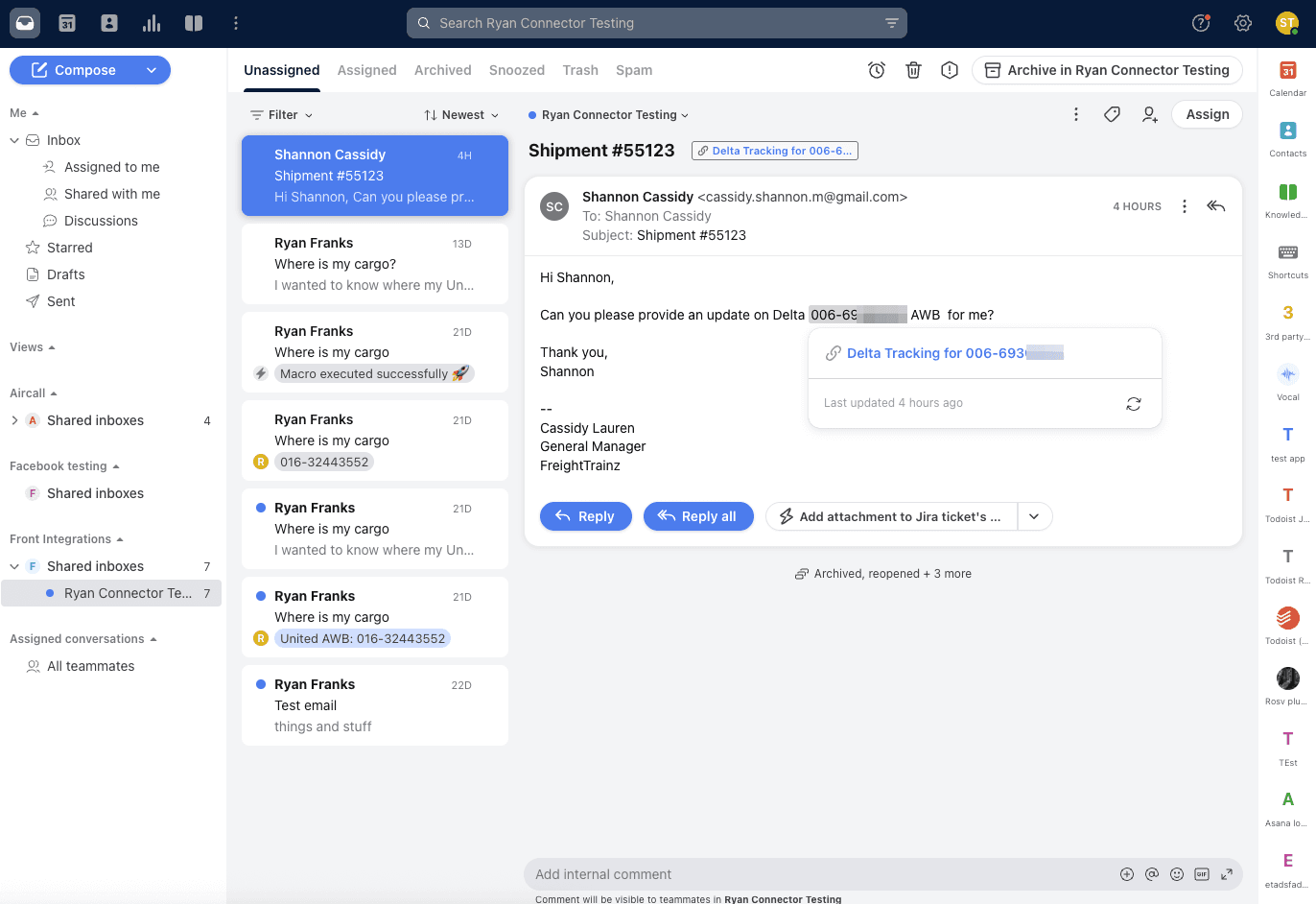 Screenshot of Delta Cargo