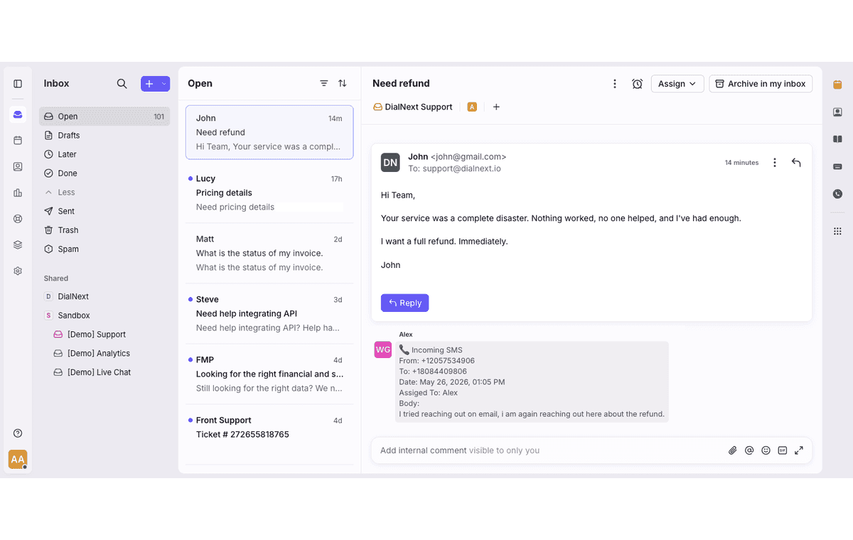 Screenshot of DialNext