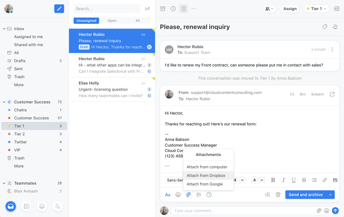 Screenshot of Dropbox