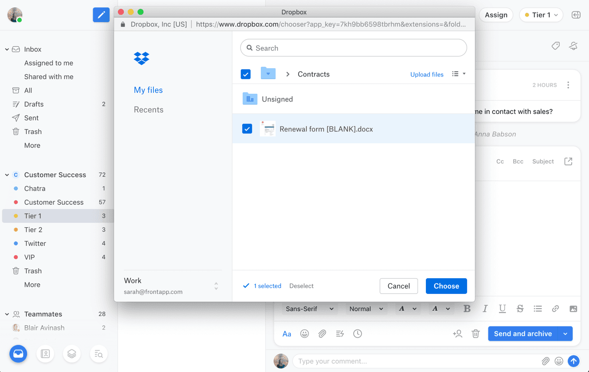 Screenshot of Dropbox