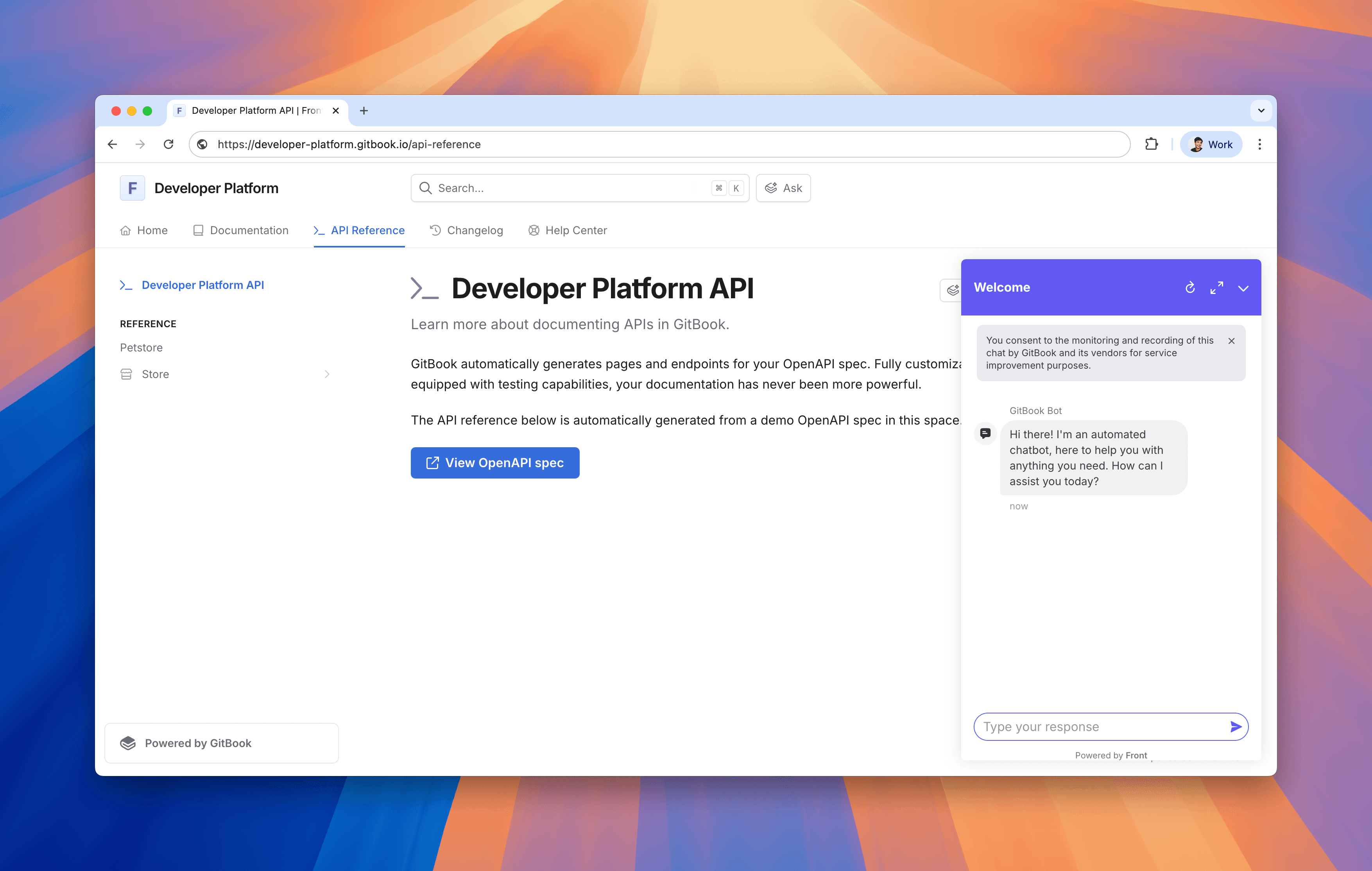 Screenshot of GitBook