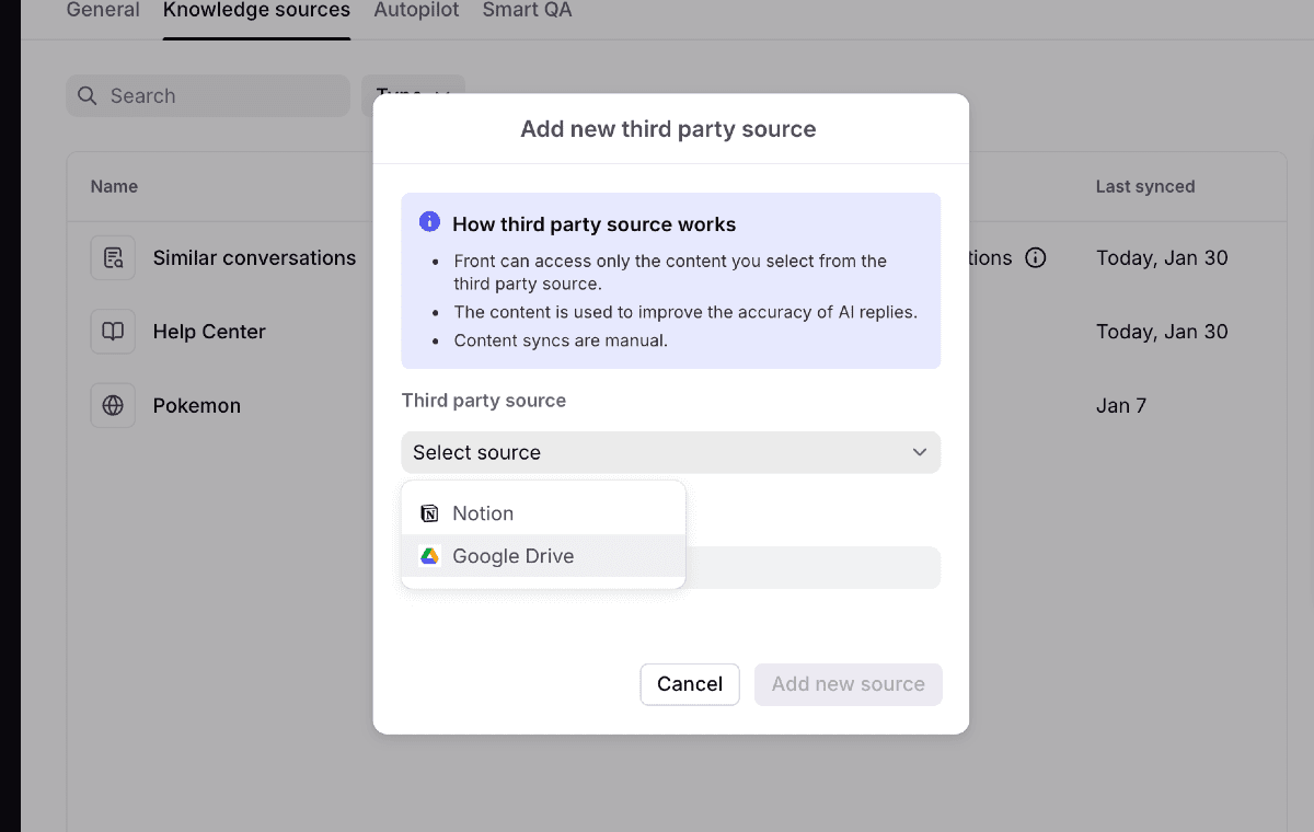 Screenshot of Google Drive