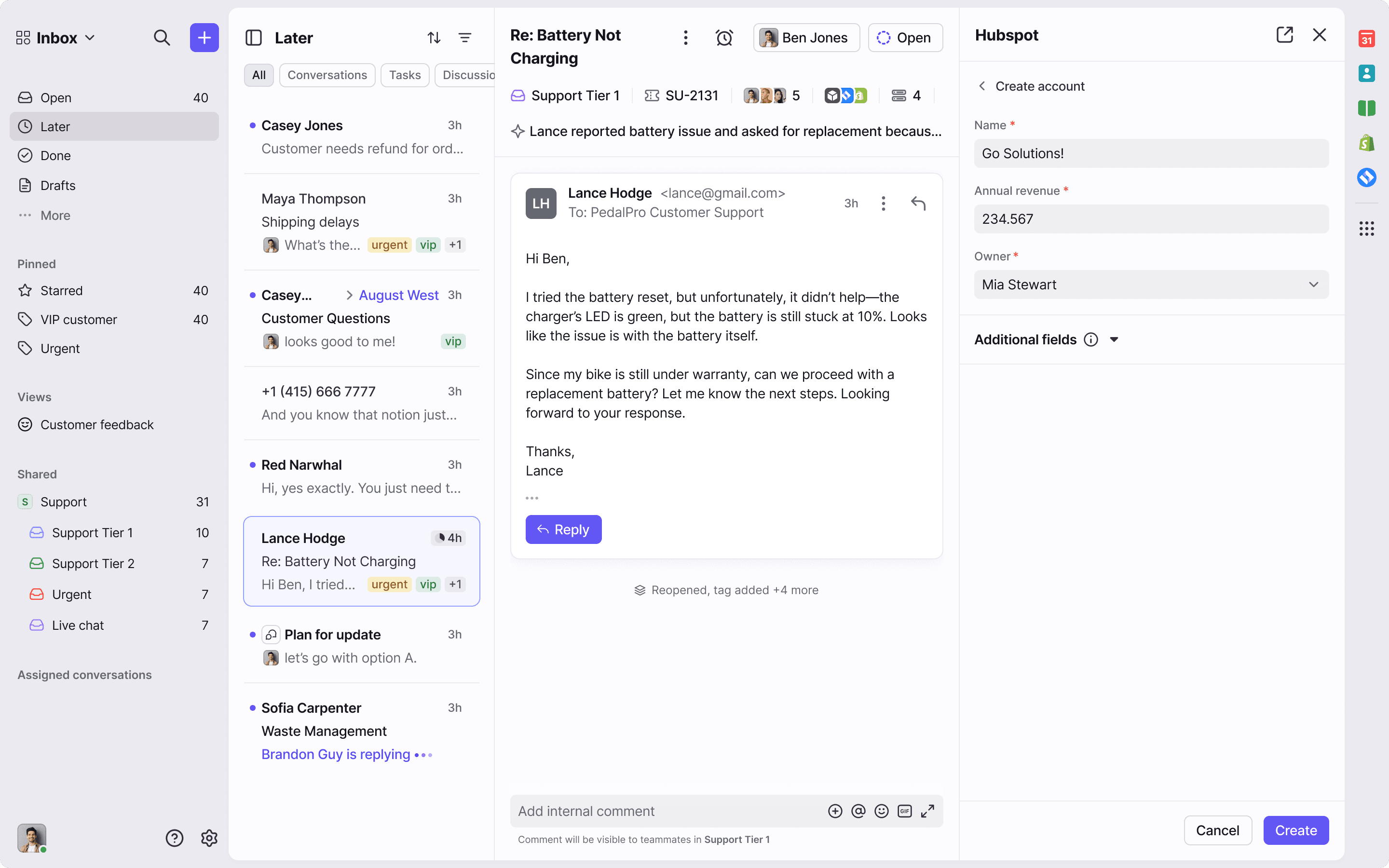 Screenshot of HubSpot