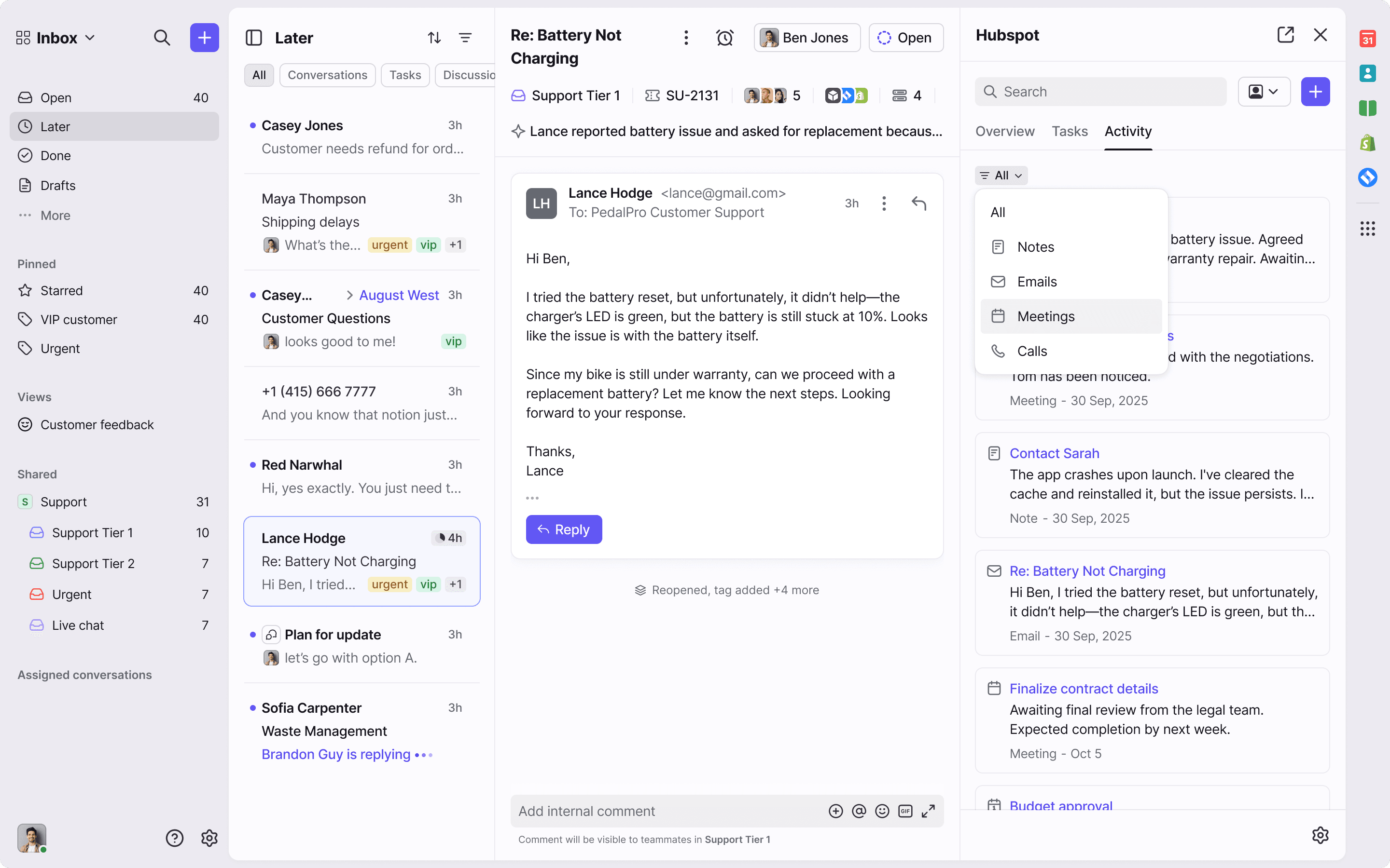 Screenshot of HubSpot