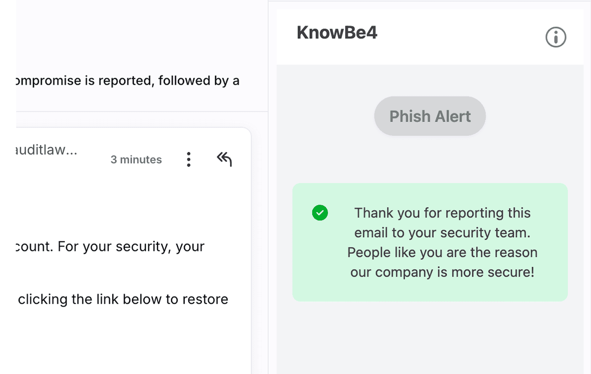 Screenshot of KnowBe4 (Technical Services)