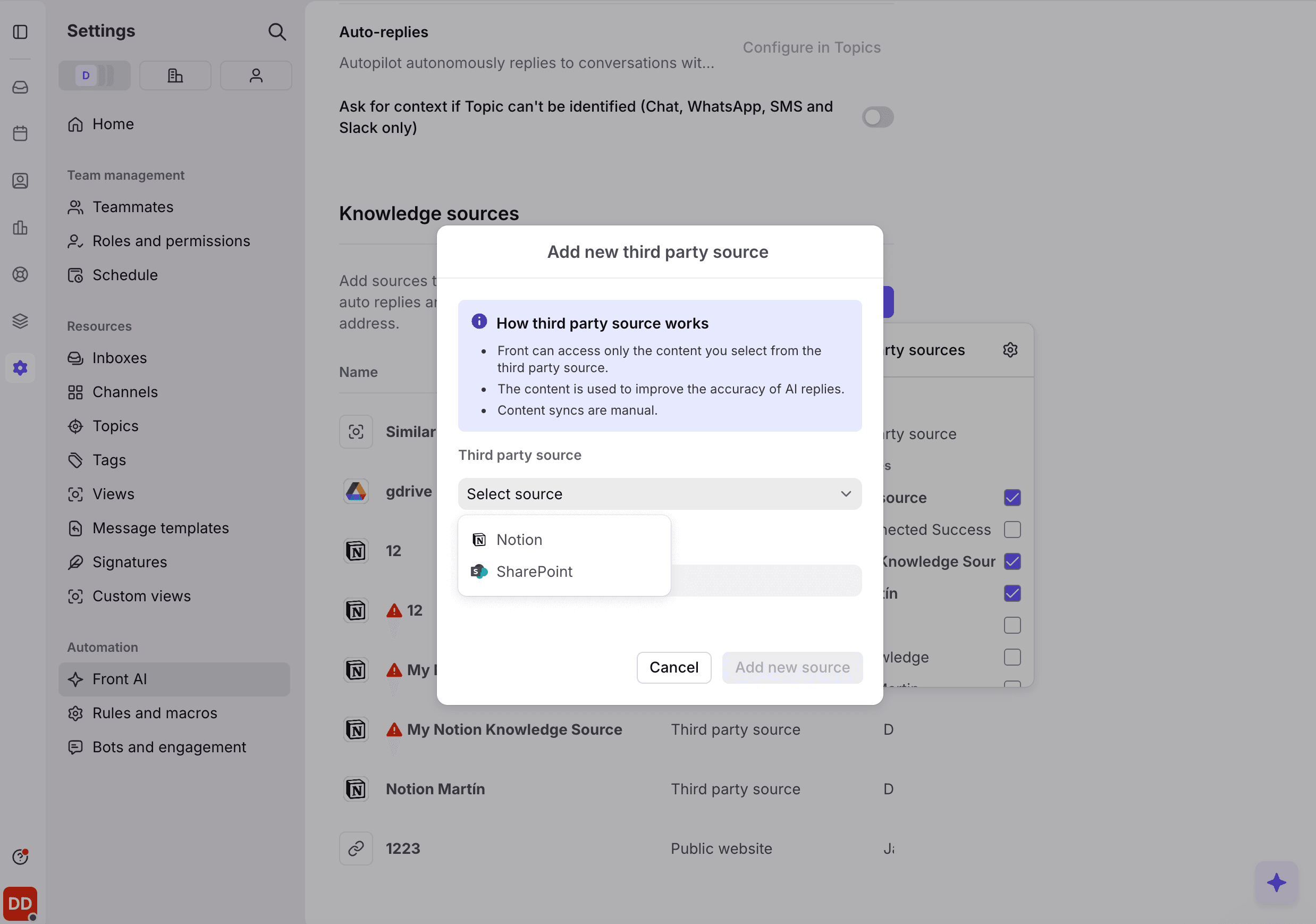 Screenshot of Microsoft Sharepoint