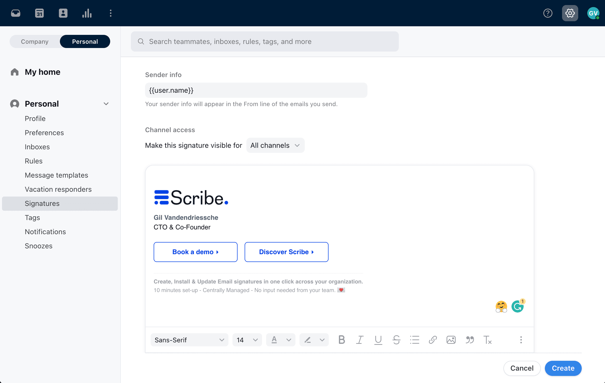 Screenshot of Scribe