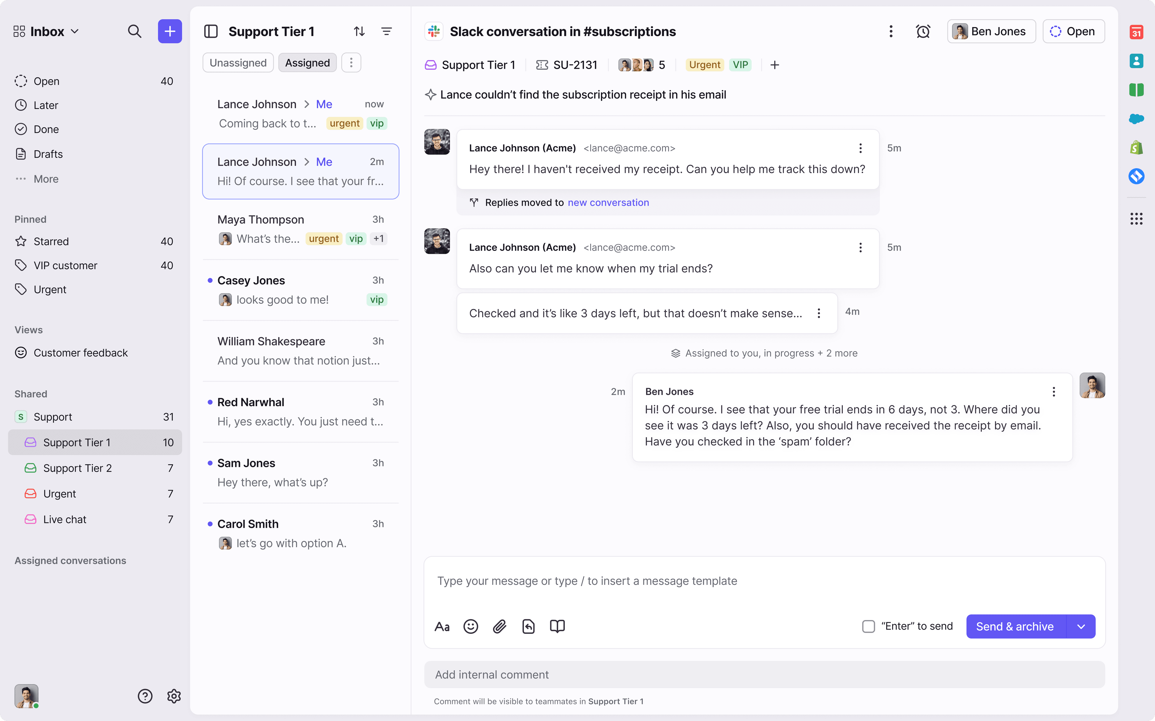 Screenshot of Slack