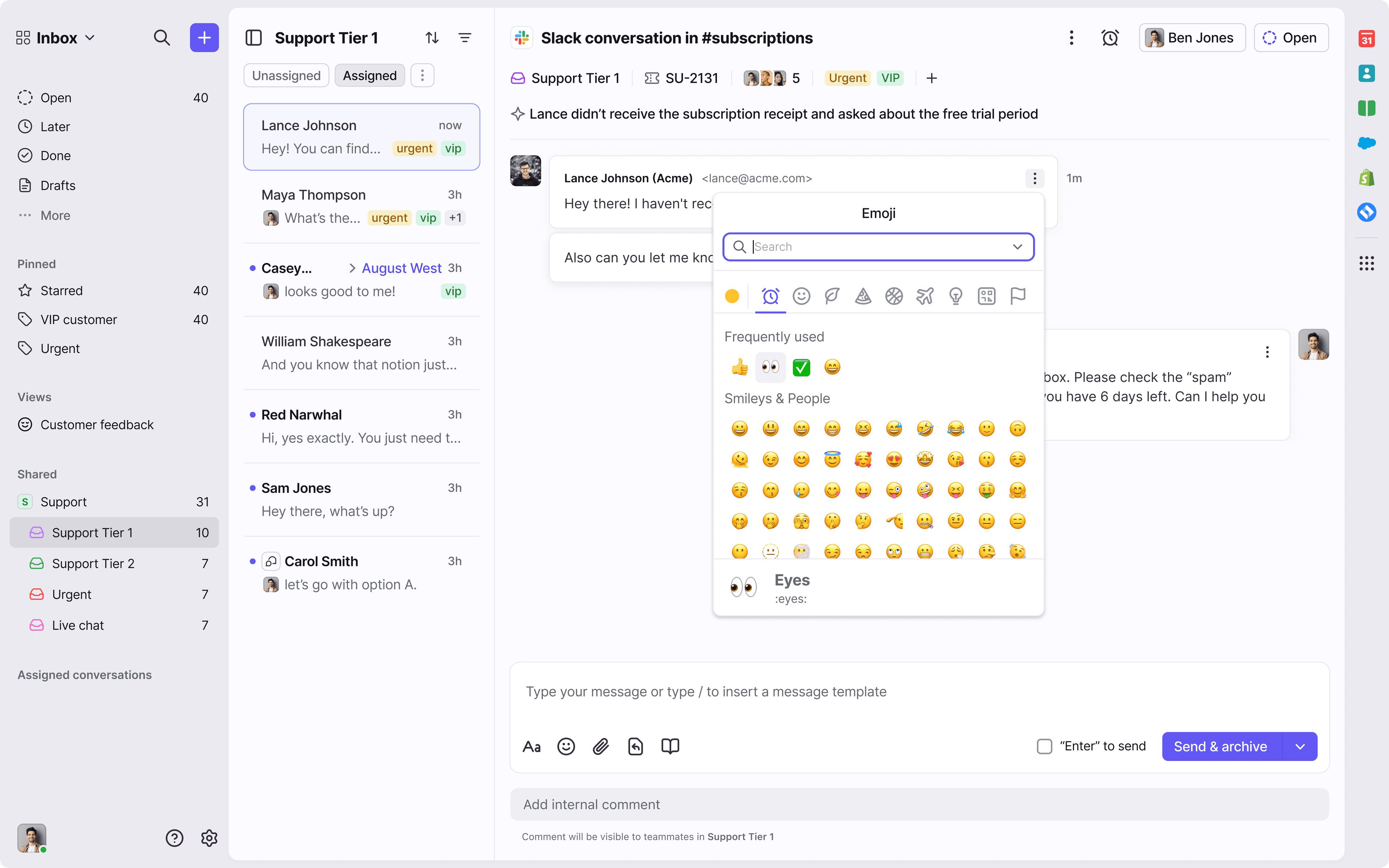 Screenshot of Slack