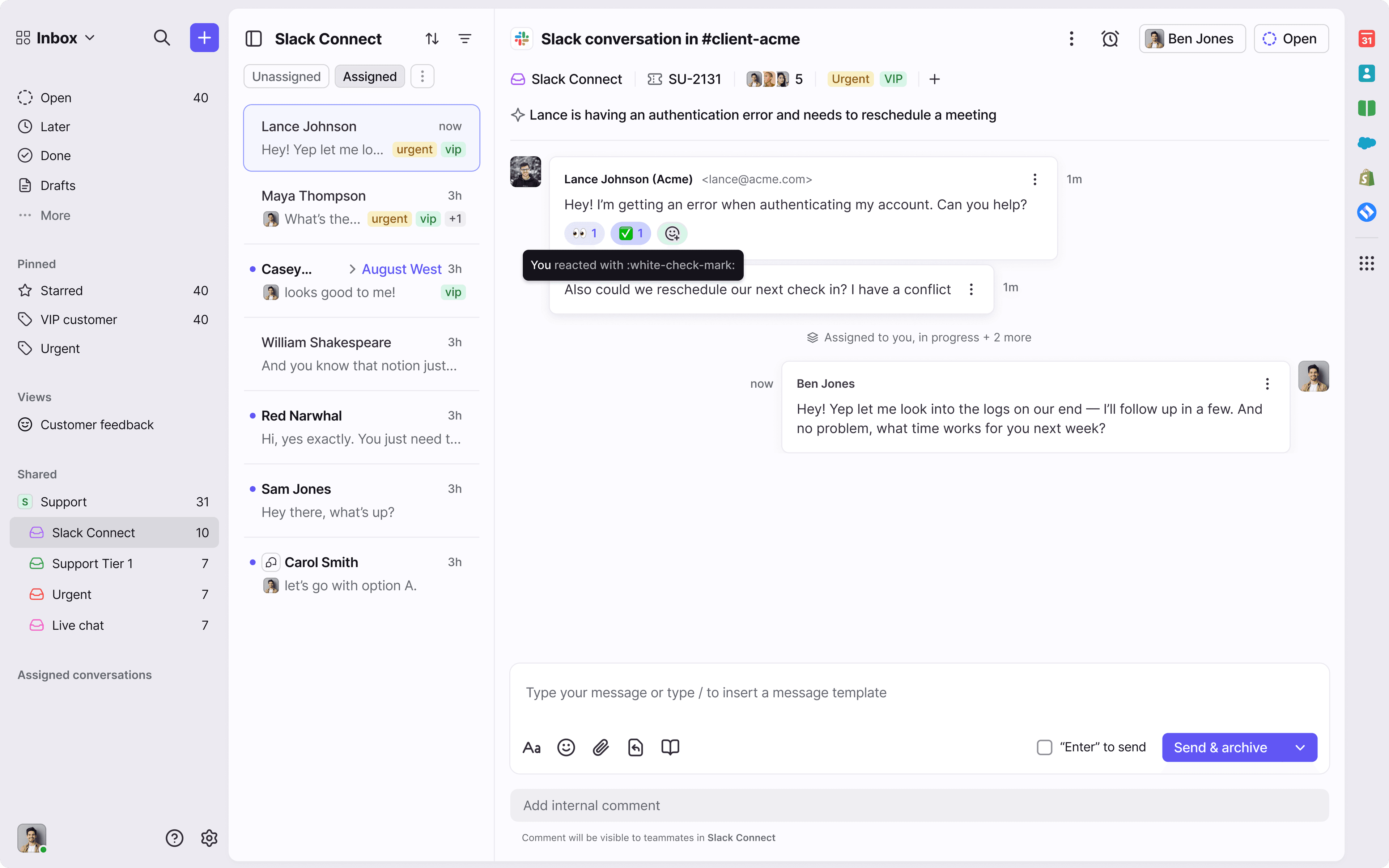 Screenshot of Slack