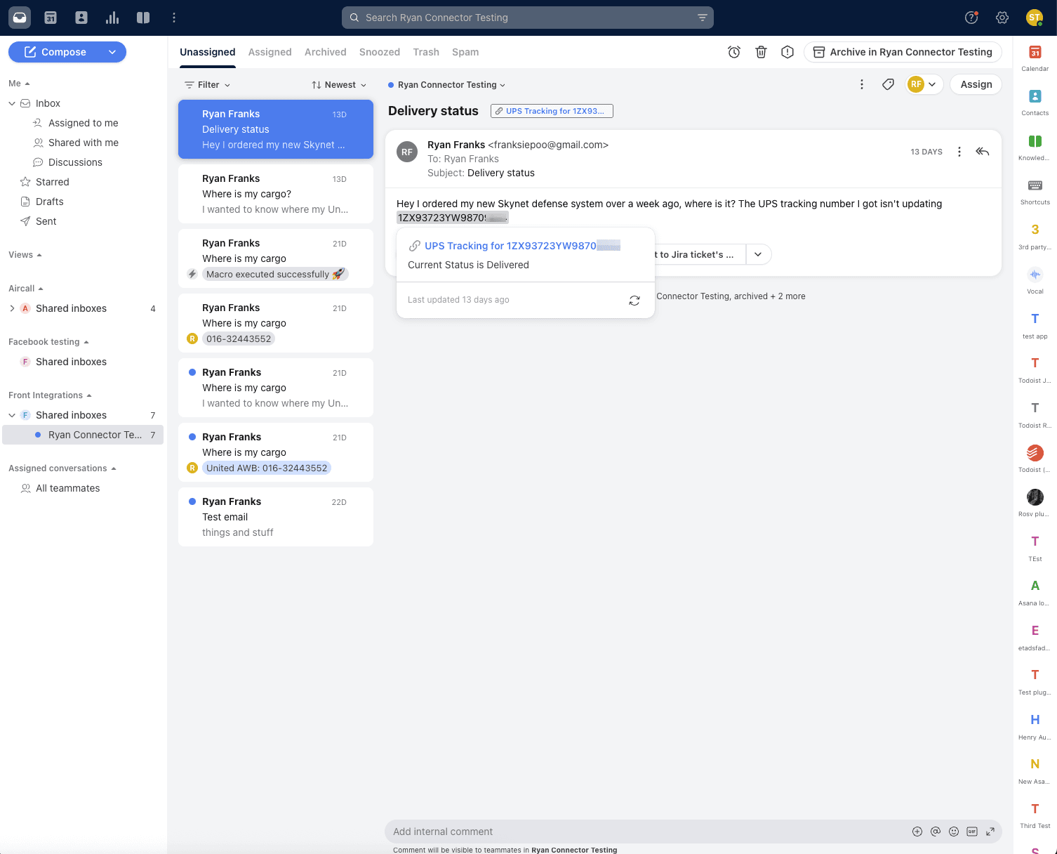 Screenshot of UPS