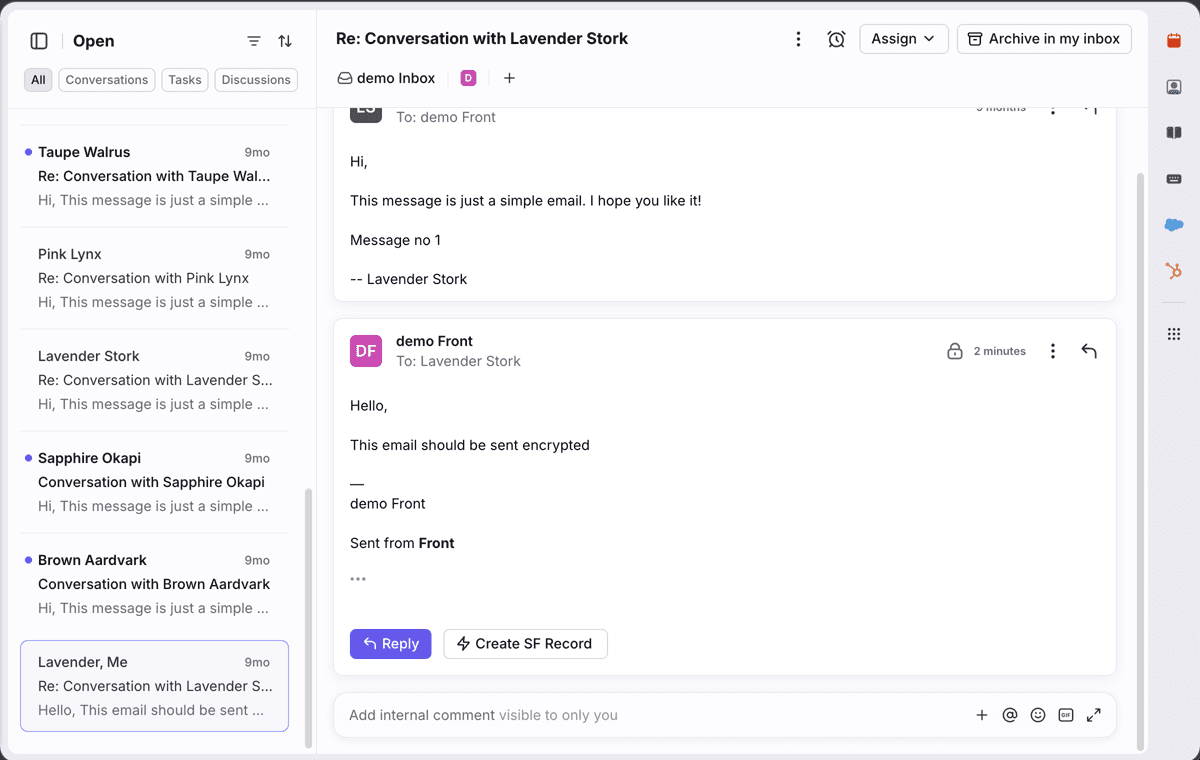 Screenshot of Virtru