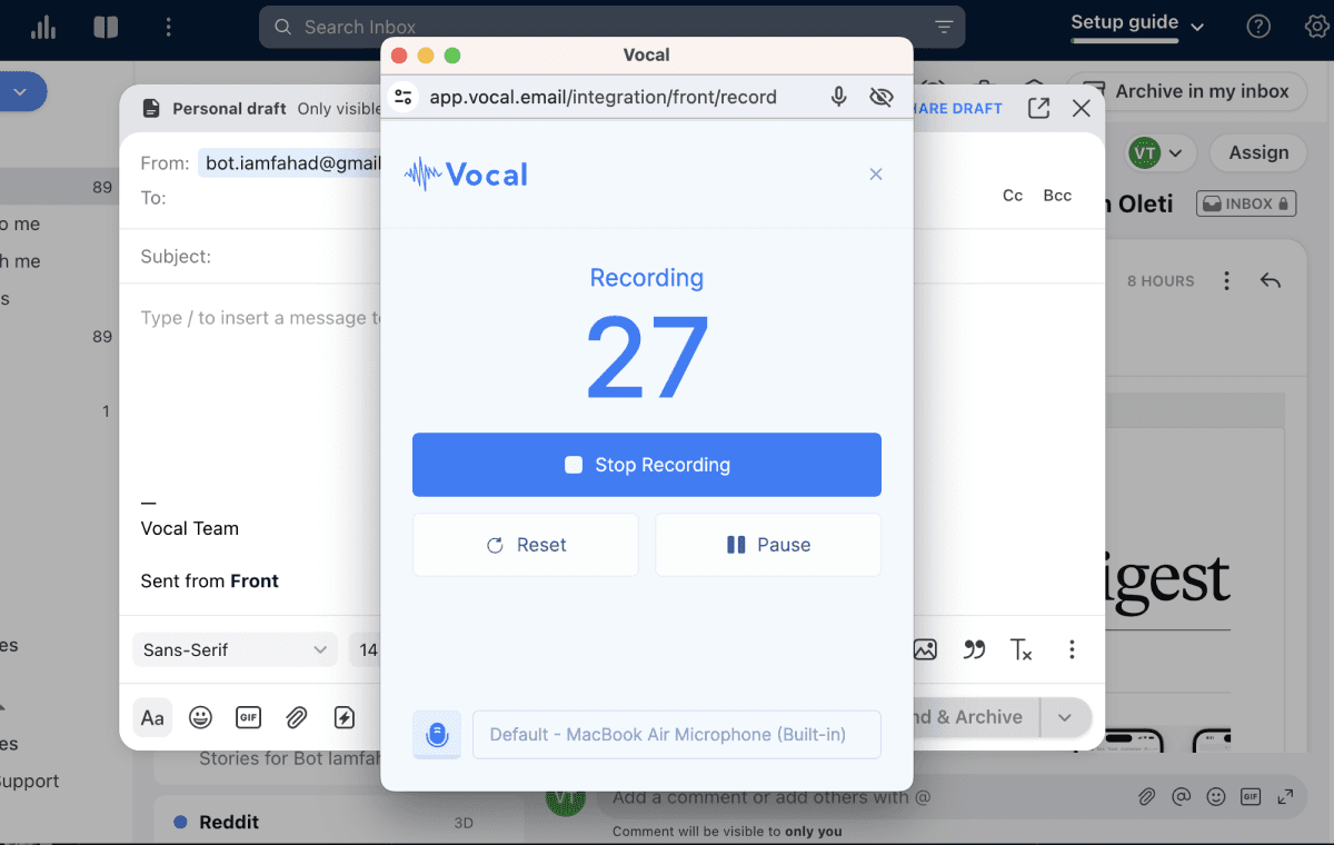 Vocal Integration | Front