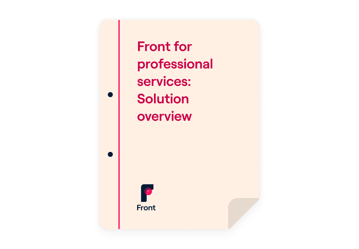 Front for professional services: Solution overview