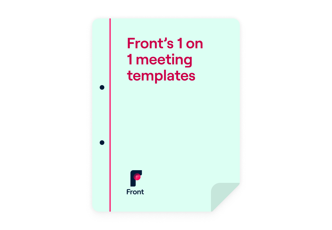 Front’s templates for effective 1 on 1 meetings