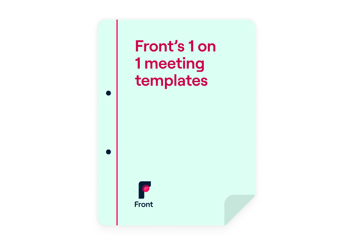 Front’s templates for effective 1 on 1 meetings