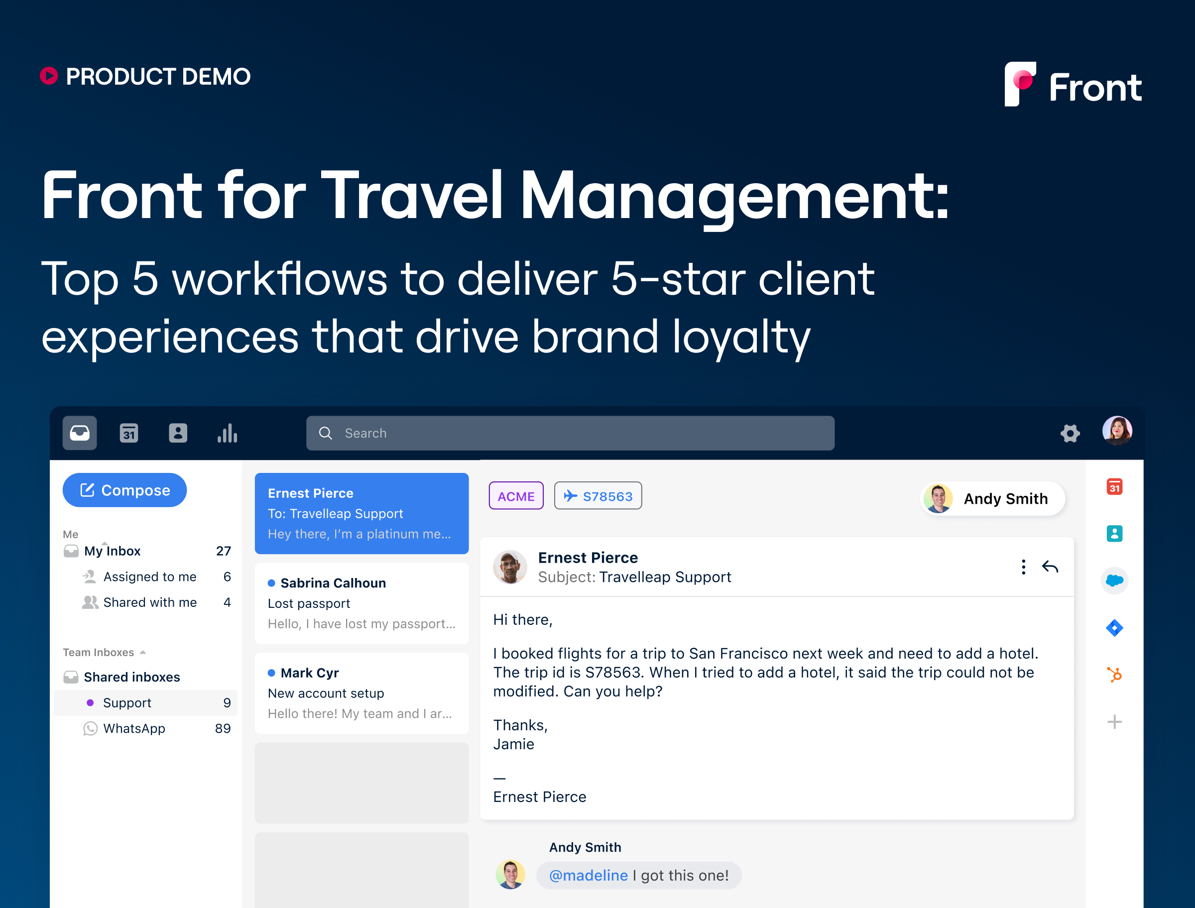 Product Demo: Front for Travel Management