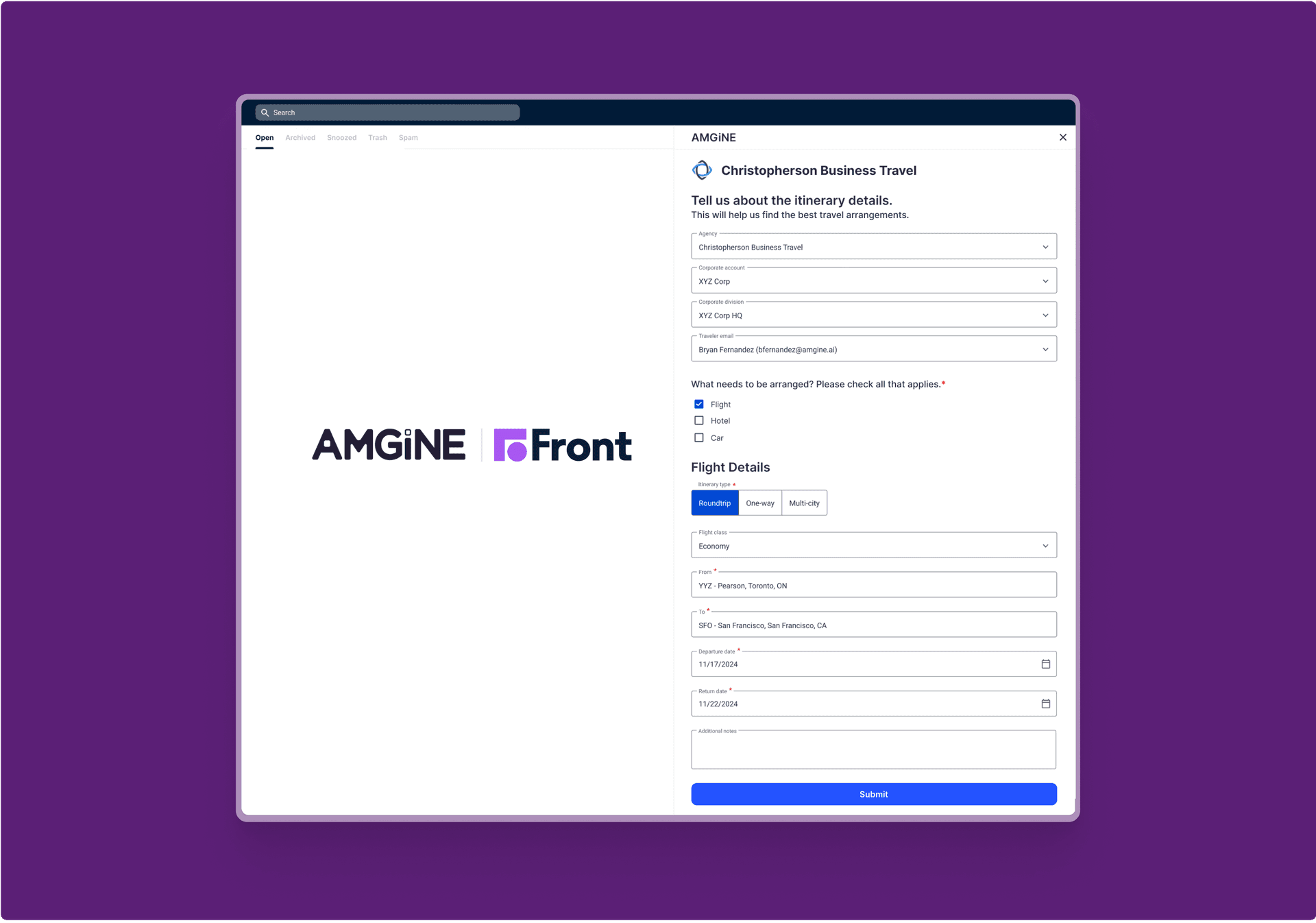 AMGiNE and Front expand partnership to the UK
