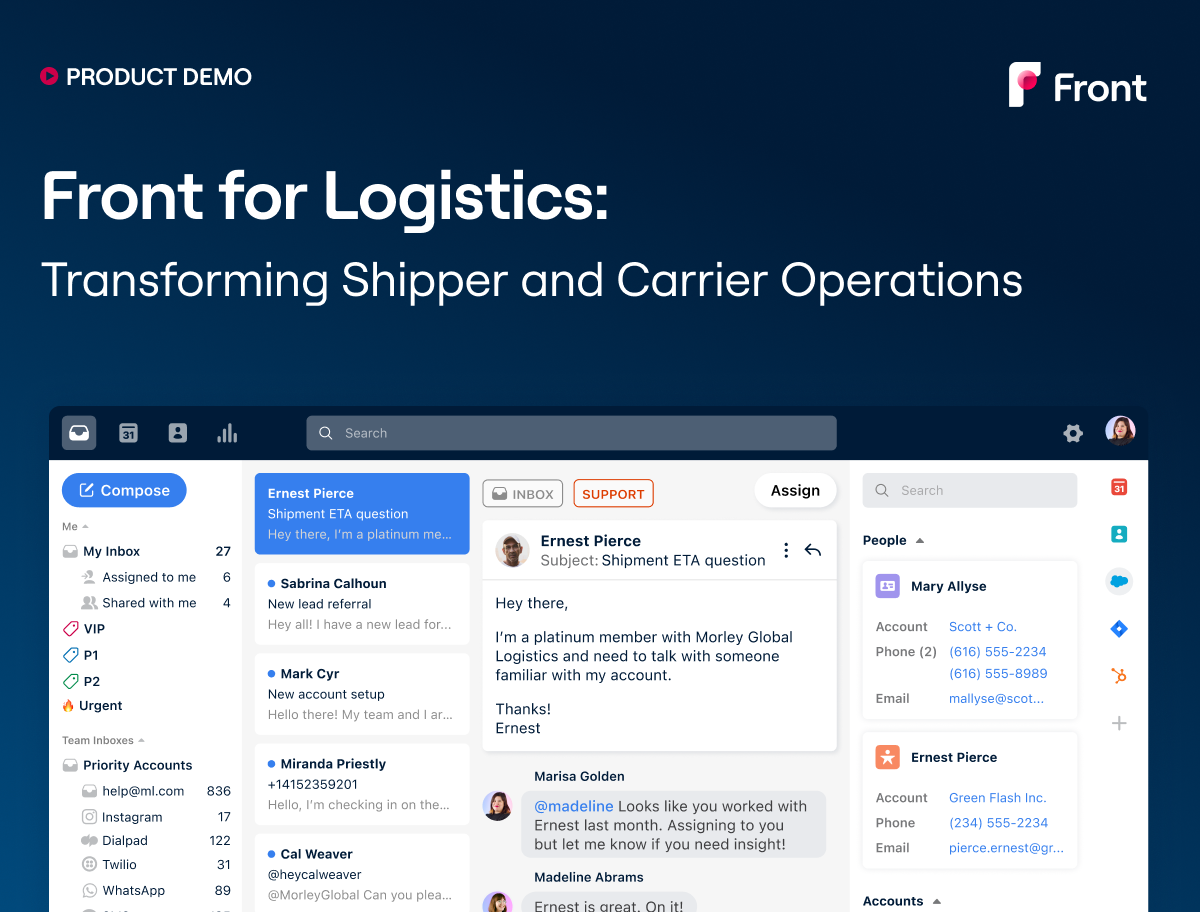 Product Demo: Front for Logistics