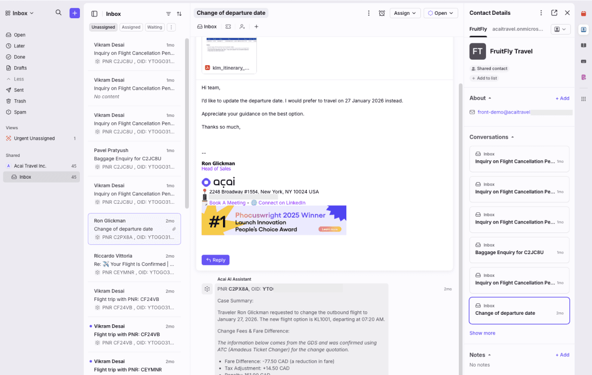 Screenshot of Acai Travel