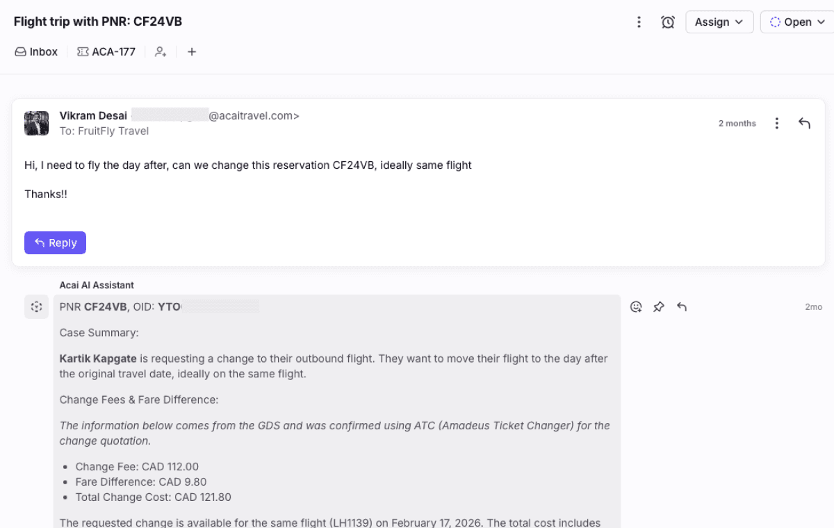 Screenshot of Acai Travel