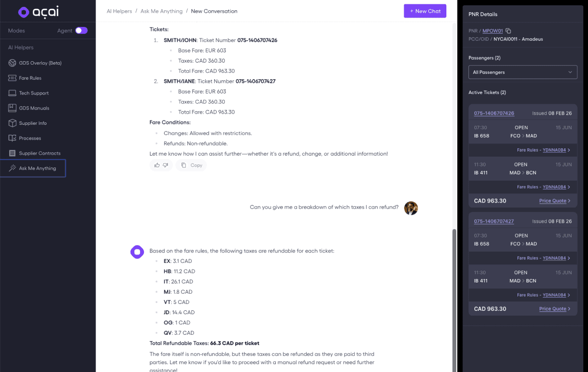 Screenshot of Acai Travel