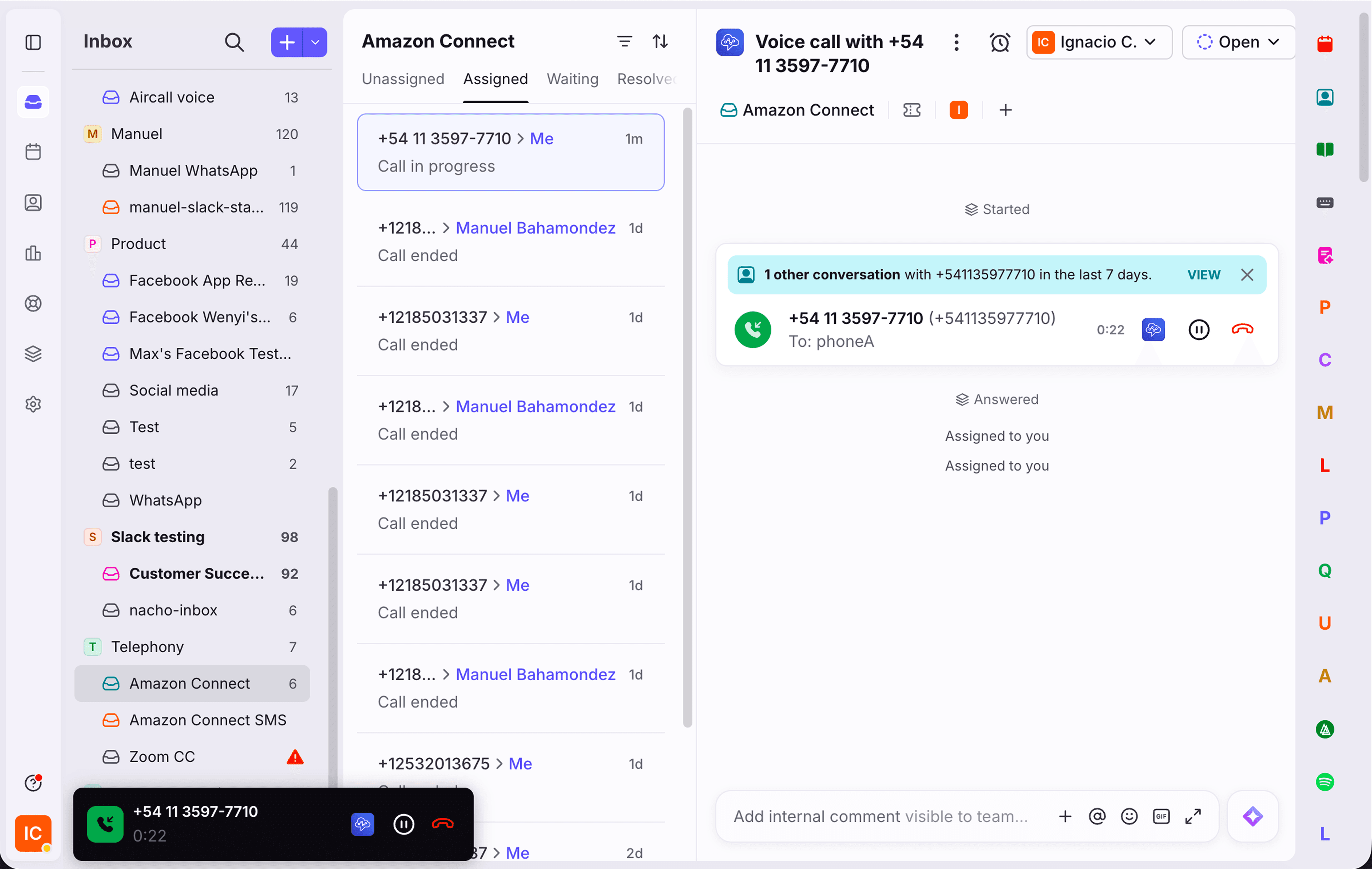 Screenshot of Amazon Connect
