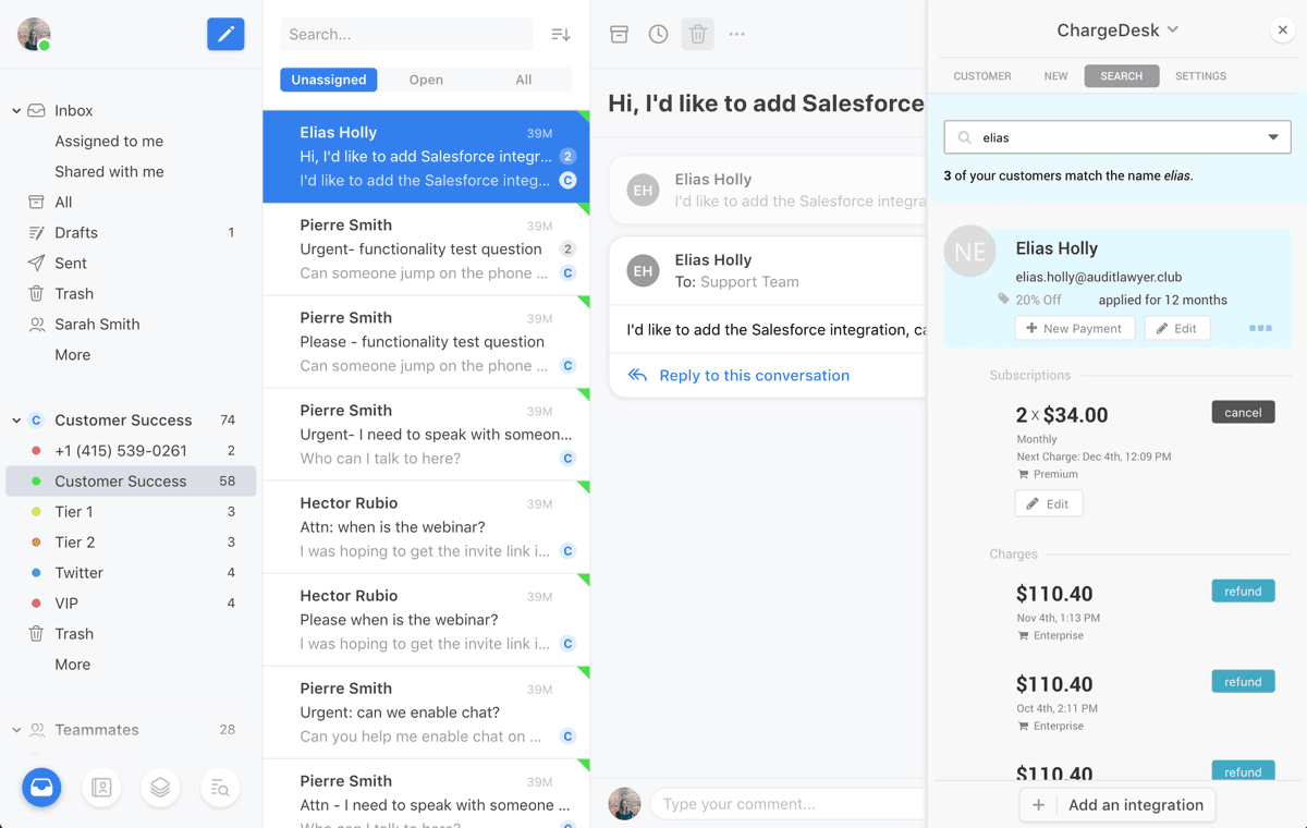 Screenshot of ChargeDesk