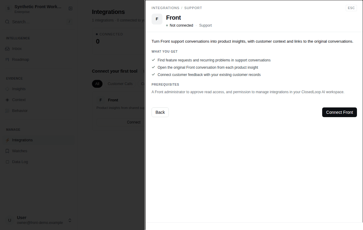 Screenshot of ClosedLoop AI
