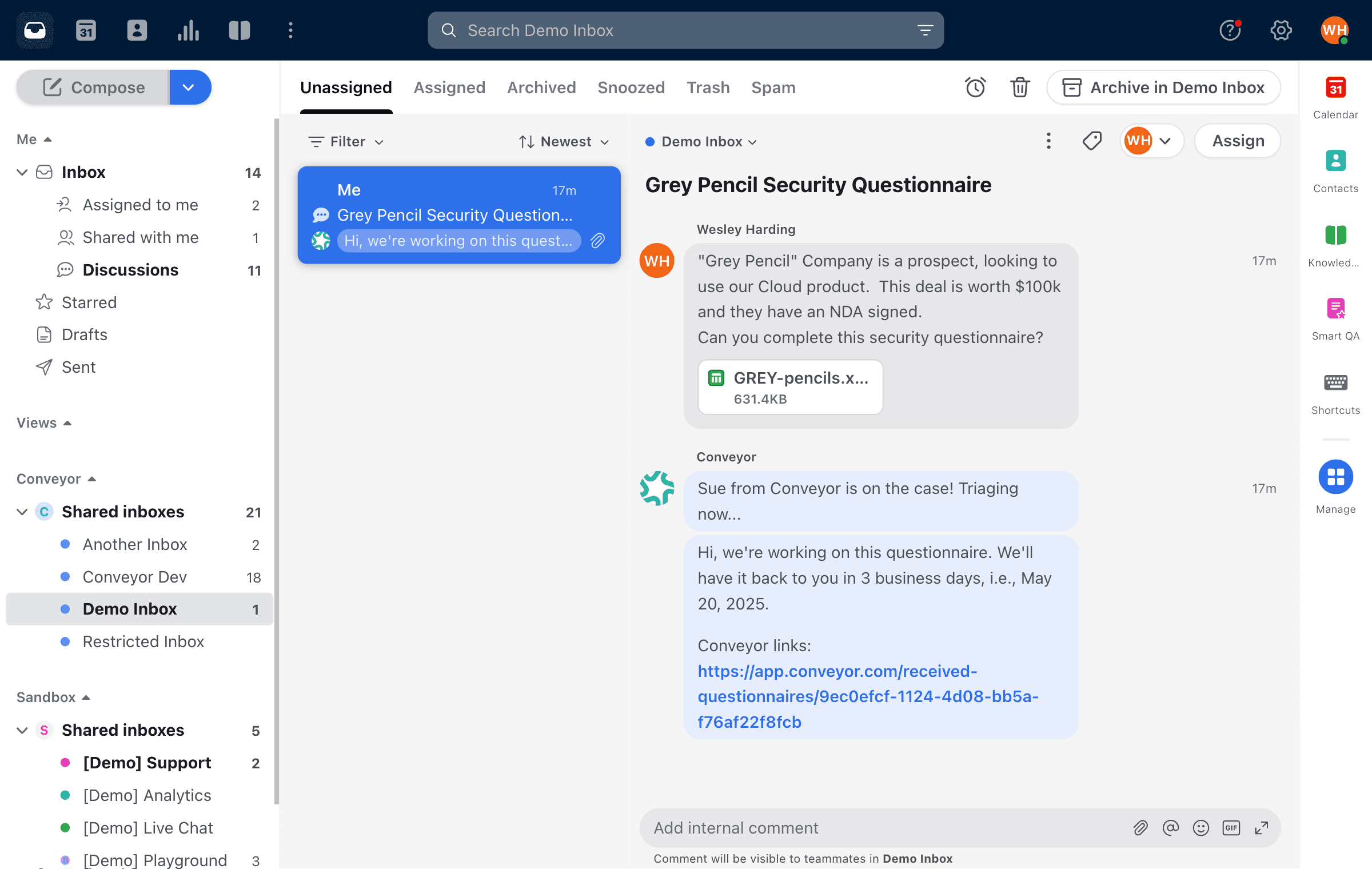 Screenshot of Conveyor