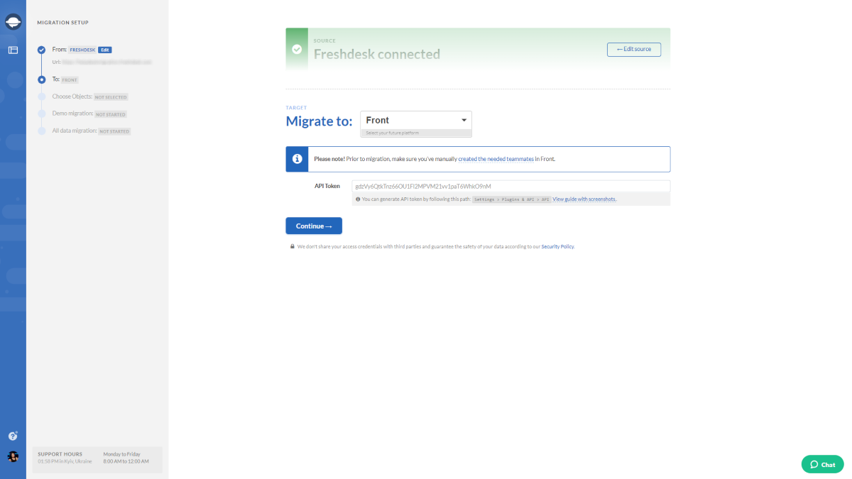 Screenshot of Help Desk Migration