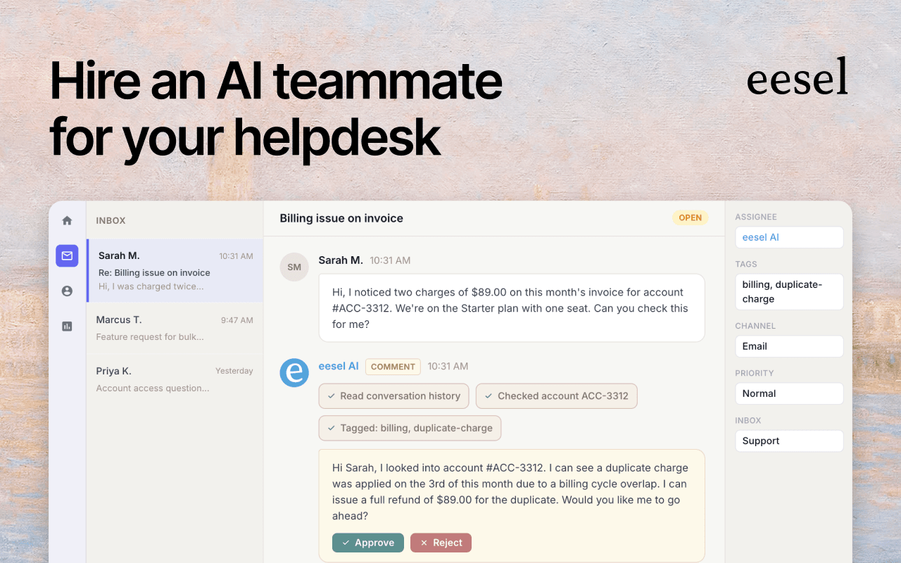 Screenshot of Eesel AI
