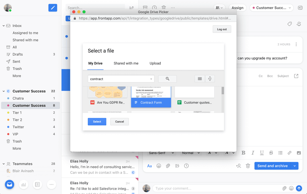 Screenshot of Google Drive