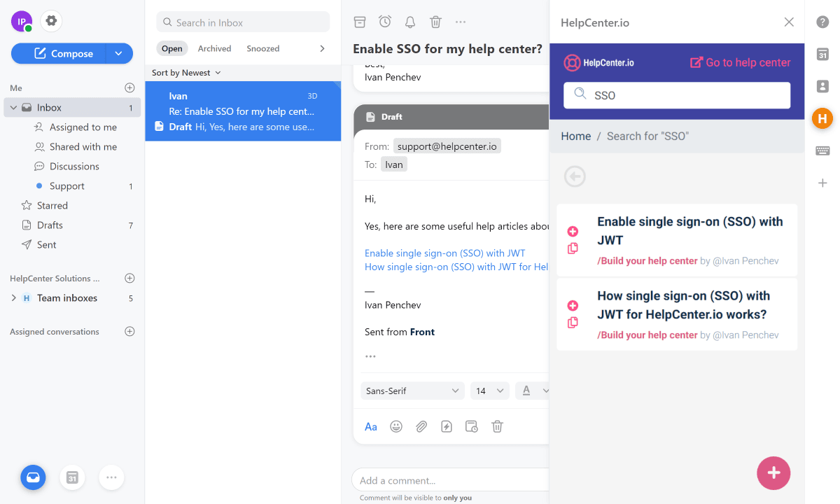 Screenshot of HelpCenter.io