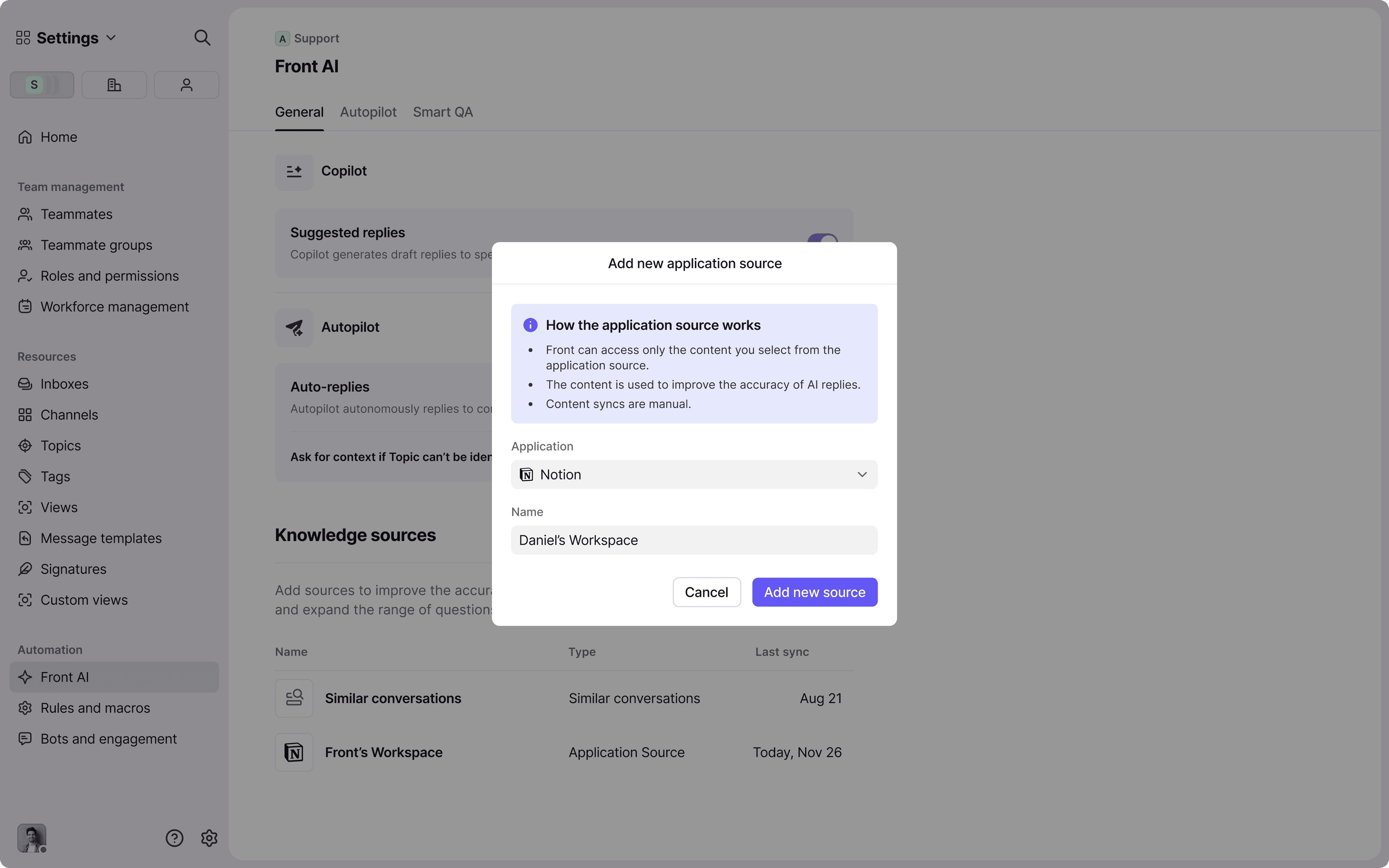 Screenshot of Notion