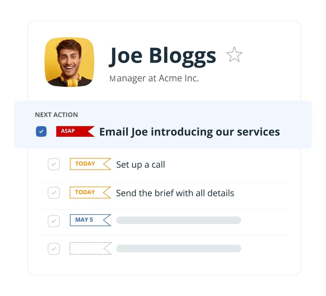 Screenshot of OnePageCRM