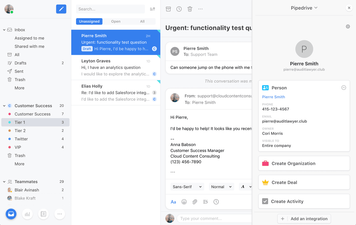 Screenshot of Pipedrive