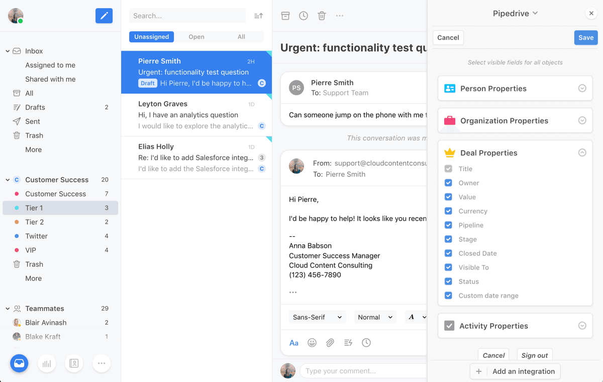 Screenshot of Pipedrive