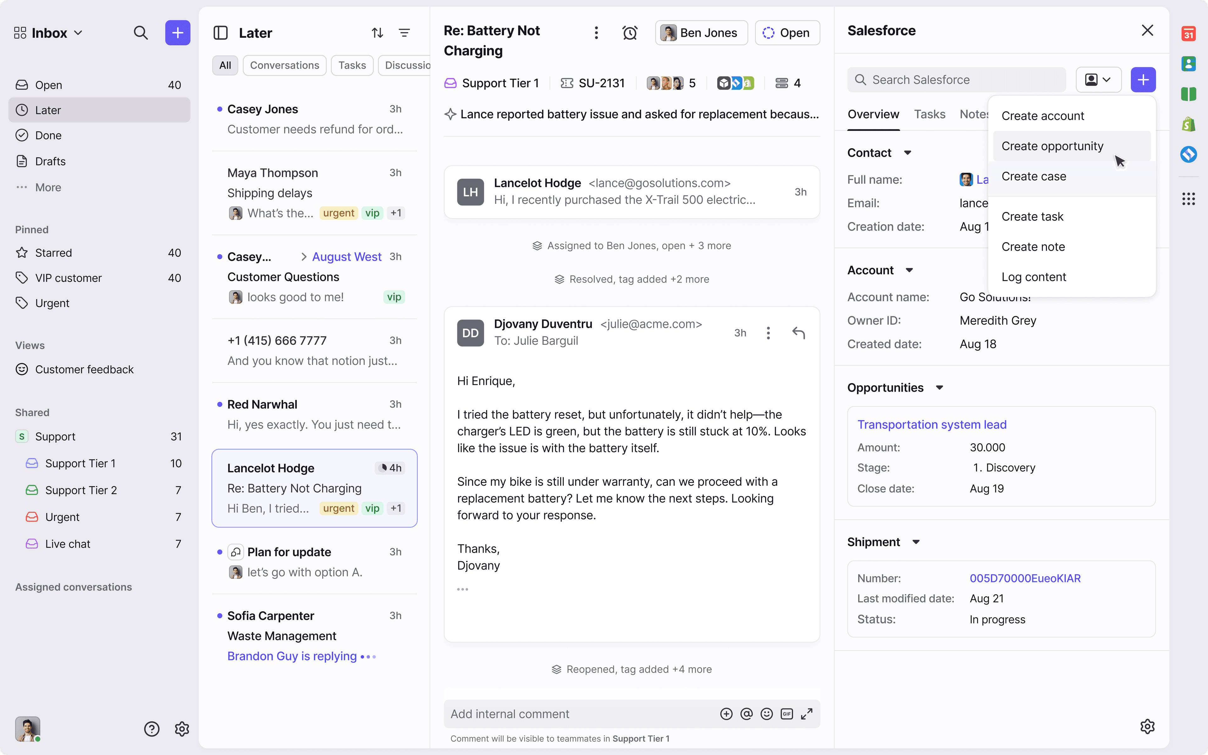 Screenshot of Salesforce