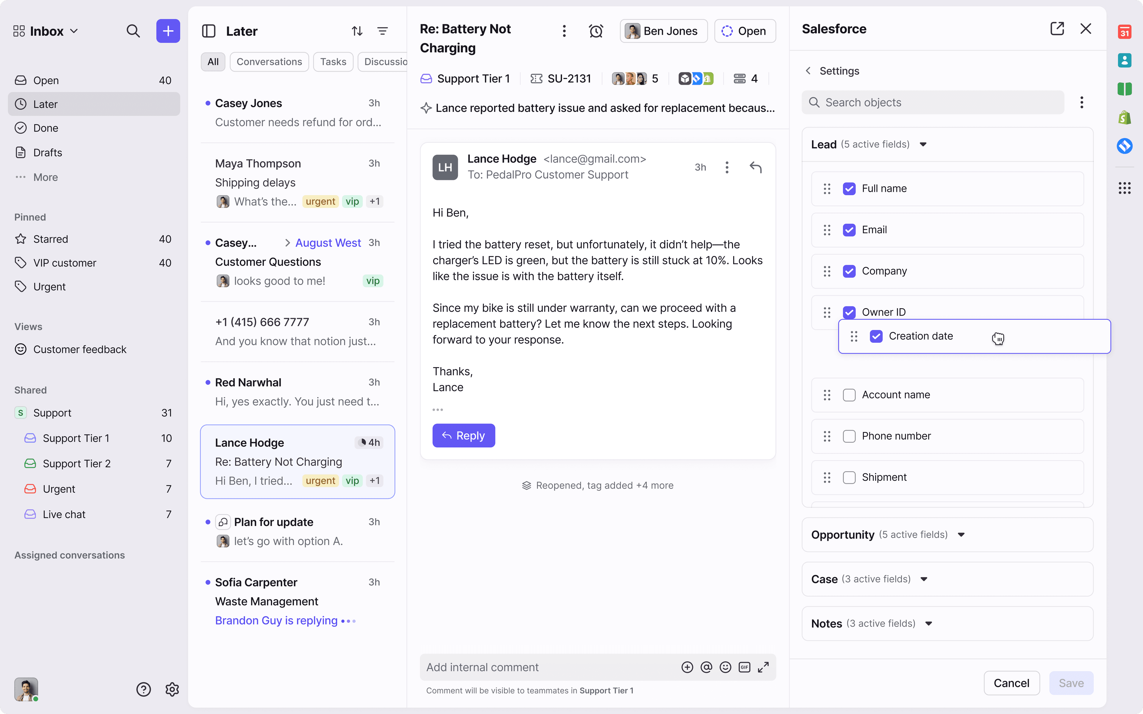Screenshot of Salesforce