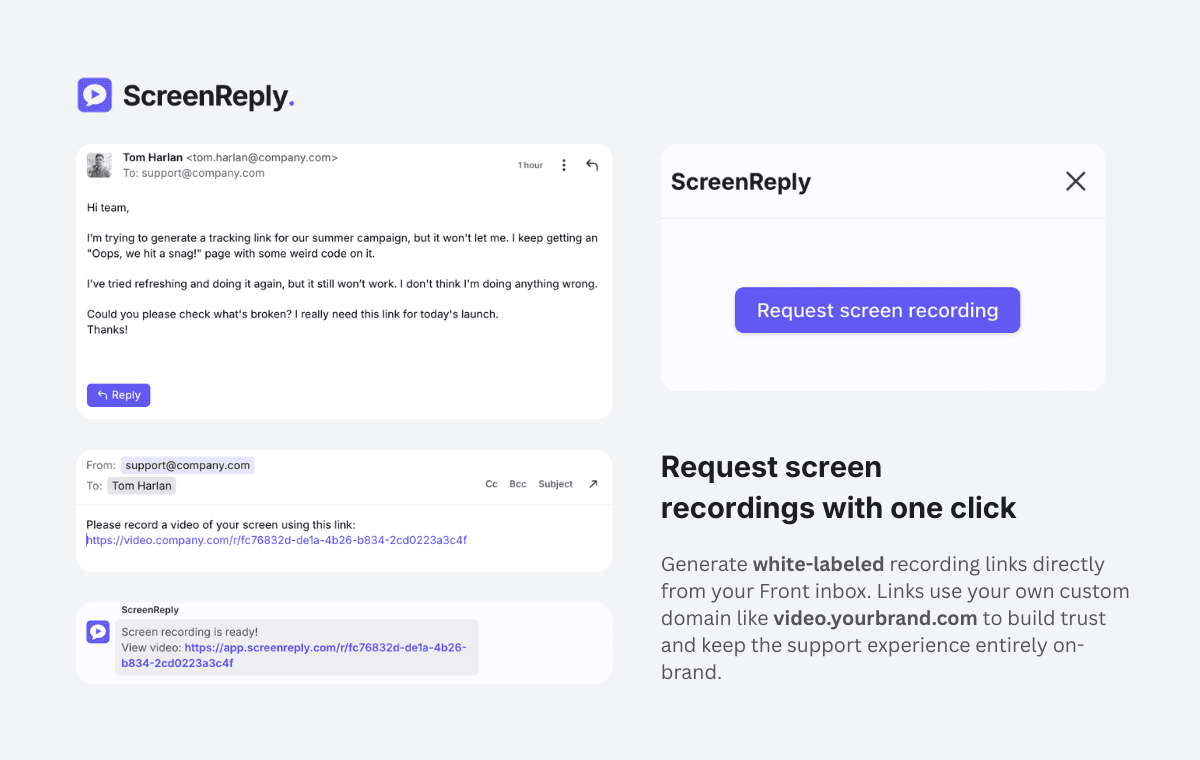 Screenshot of ScreenReply