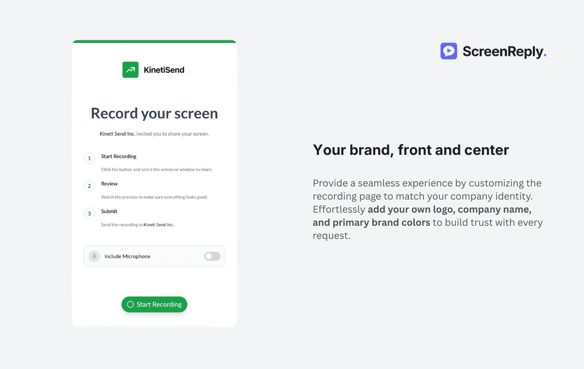 Screenshot of ScreenReply