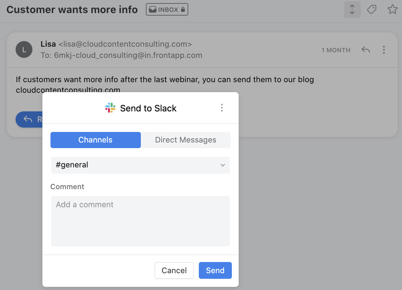Screenshot of Slack