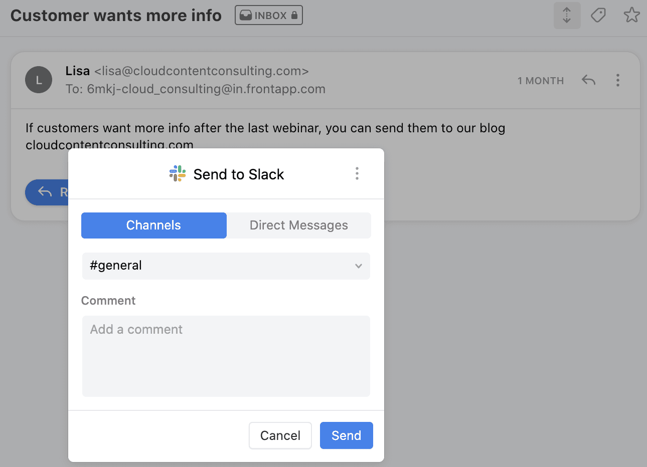 Screenshot of Slack