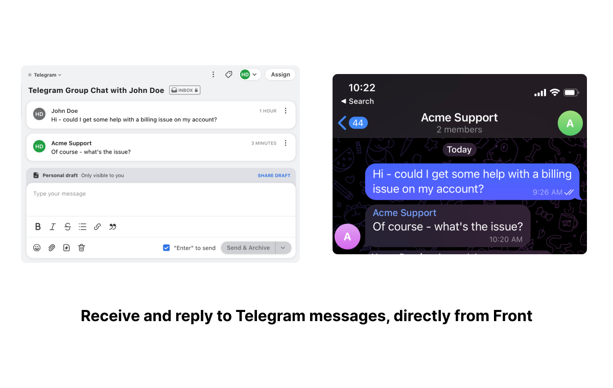 Screenshot of Telegram