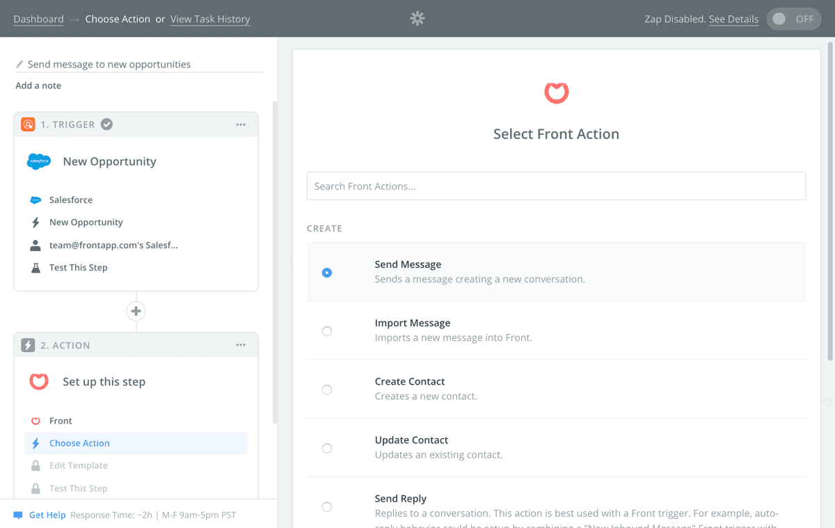 Screenshot of Zapier