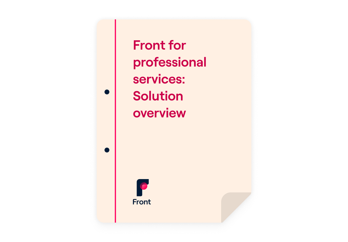 Front for professional services: Solution overview